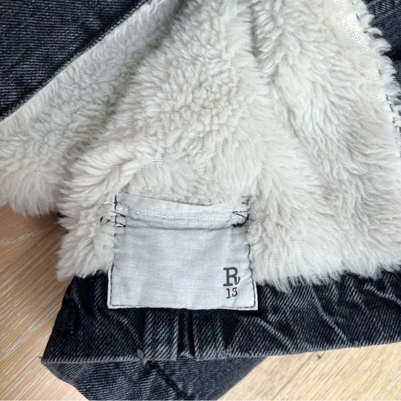 R13 Lyle Trucker Jacket. Denim. Dark grey/black. Gently used - Picture 7 of 12